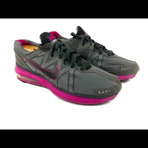 Nike Women Gray Pink LunarMX+ FlyWire Shoes Size 8
